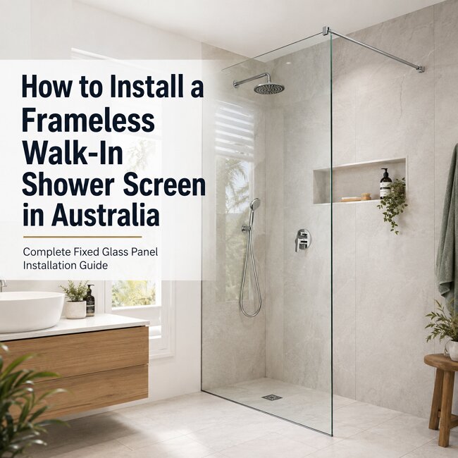 How to install a frameless walk-in shower screen in Australia with a fixed 8mm glass panel