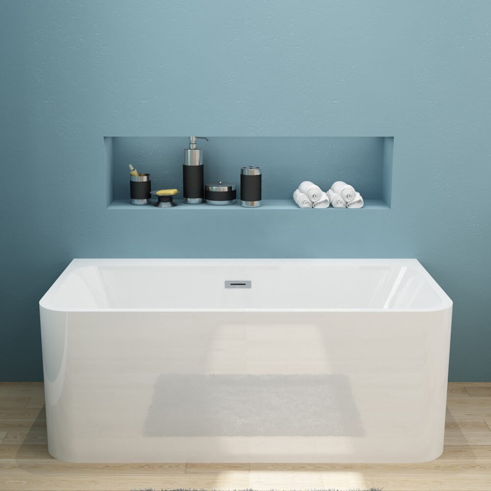 ELEGANT SHOWERS Bathroom Square Freestanding Bath tub Acrylic-1500/1700x750x580mm - Elegantshowers