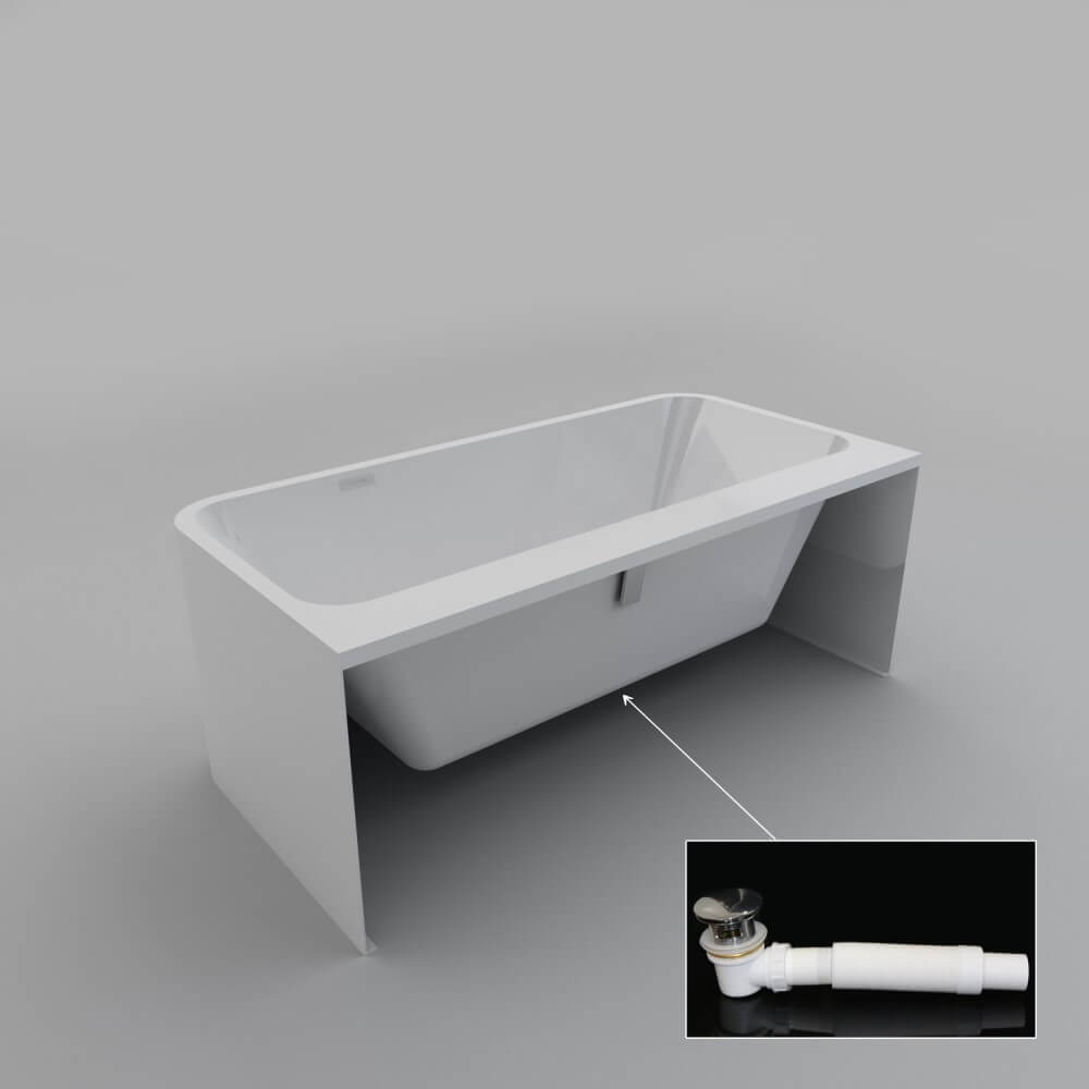 ELEGANT SHOWERS Bathroom Square Freestanding Bath tub Acrylic-1500/1700x750x580mm - Elegantshowers