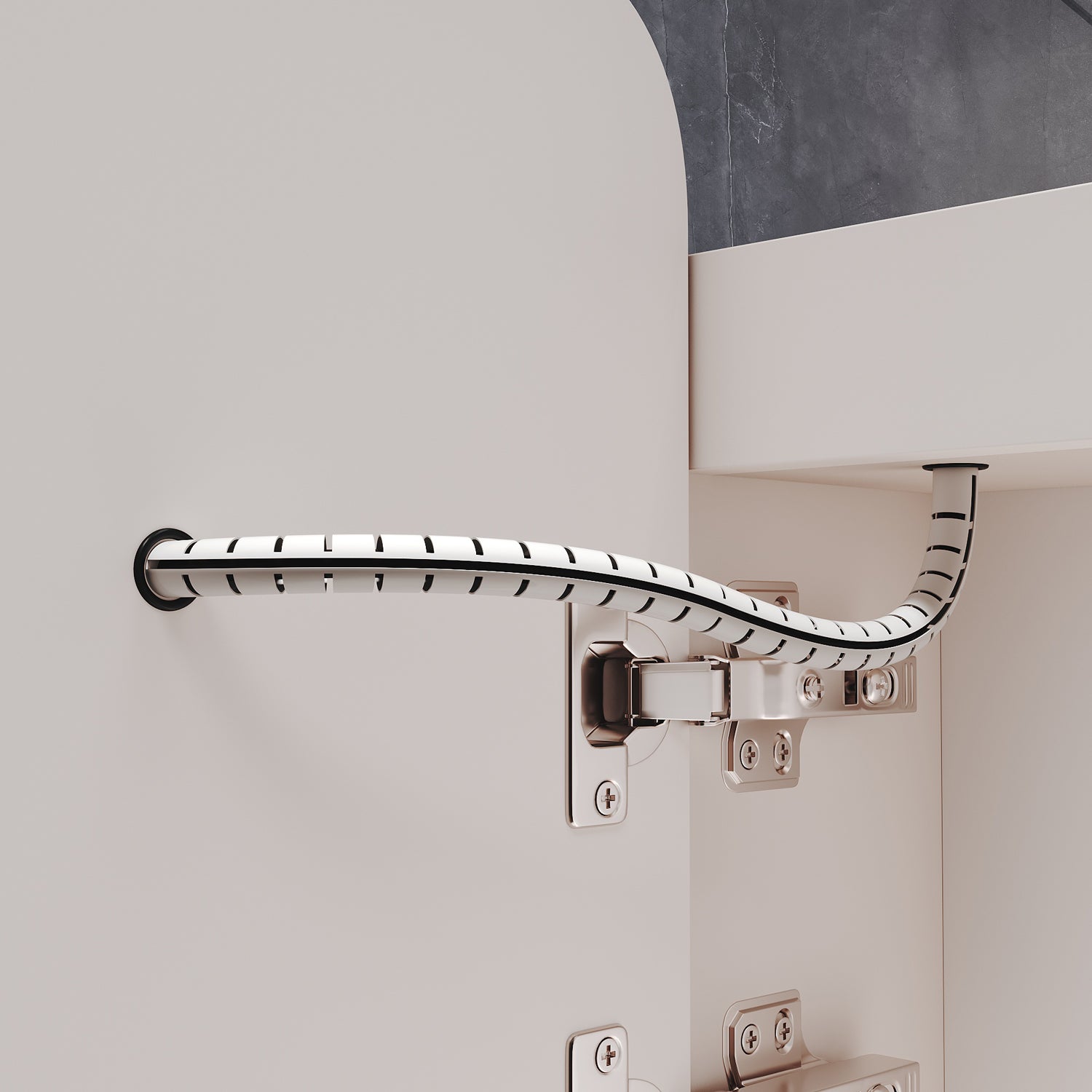 LED bathroom wall cabinet with tissue box, Urban Beige, 550x700x150mm