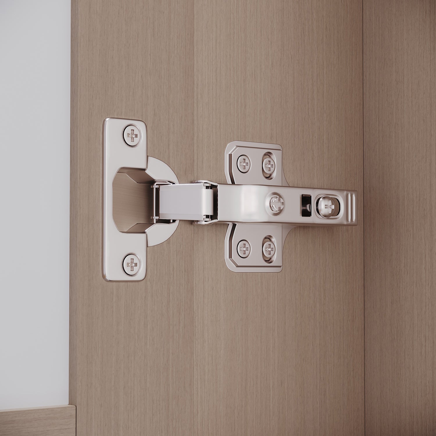 Three-door LED anti-fog bathroom cabinet, light coffee, 900x600x125mm