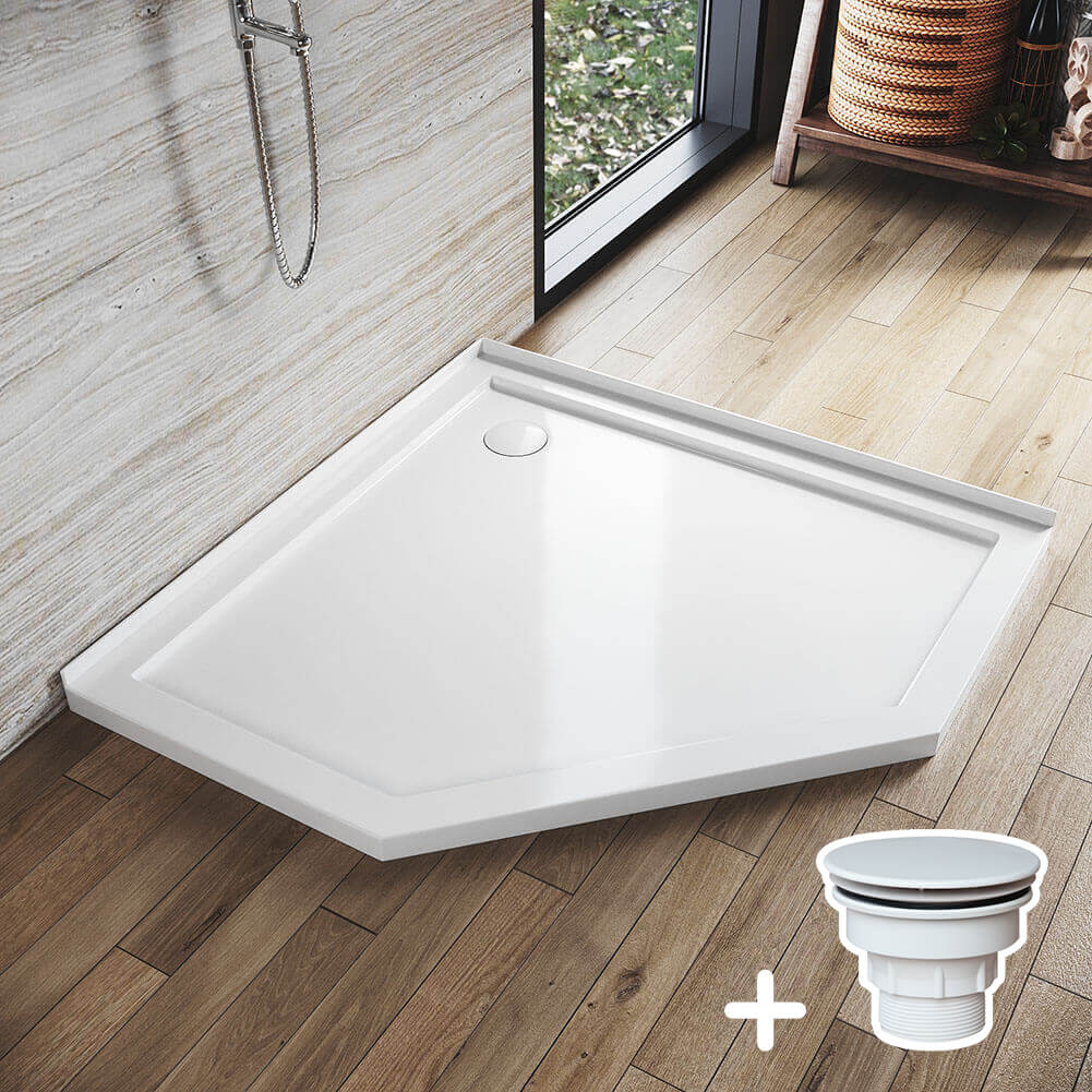 Diamond Solid Shower Base Stone Resin Shower Tray - Elegant Showers AU