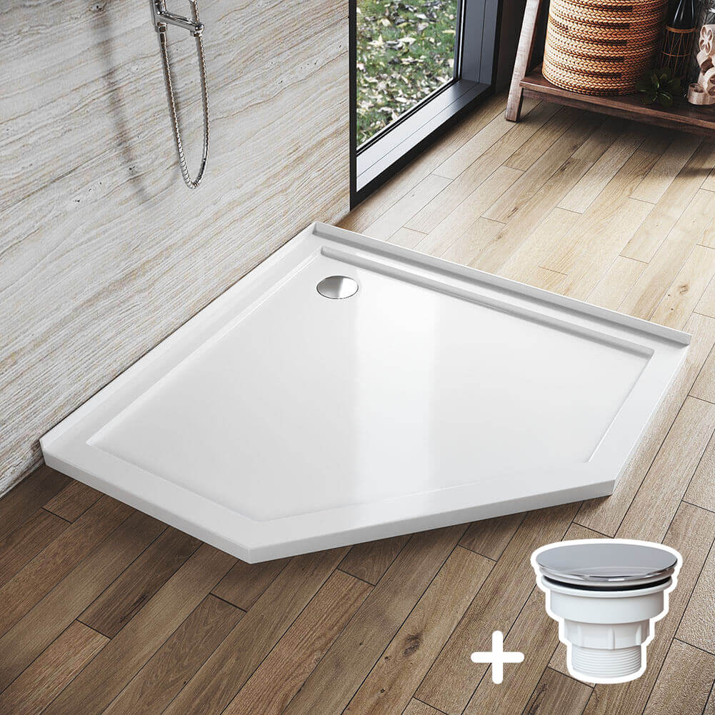 Diamond Solid Shower Base Stone Resin Shower Tray - Elegant Showers AU