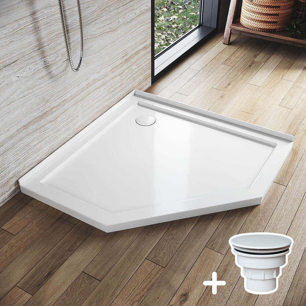 Diamond Solid Shower Base Stone Resin Shower Tray - Elegant Showers AU