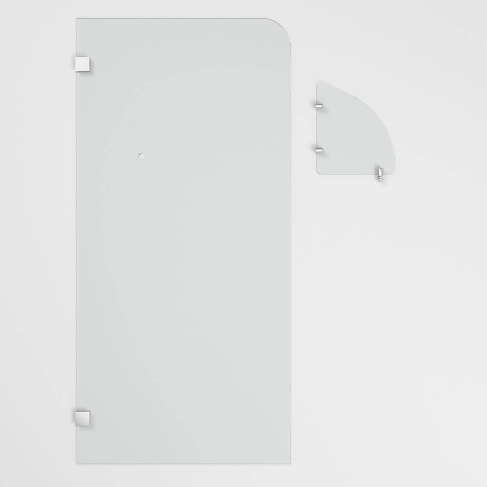 Frameless Square Shower Screen Fixed bath Panel Fit left/right side - Elegantshowers
