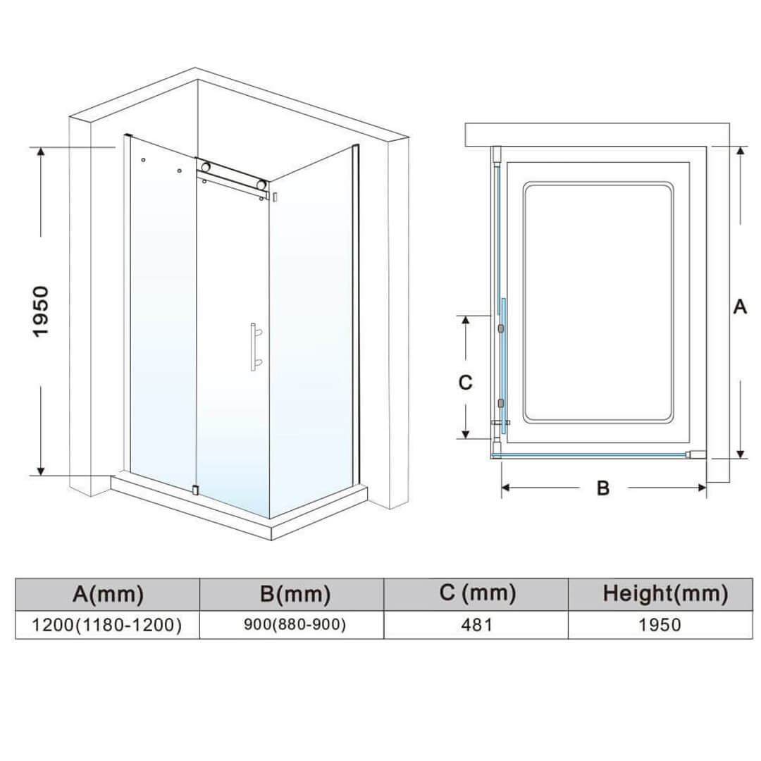 ELEGANT SHOWERS Frameless Sliding Shower Screens Luxury Bathroom Black - Elegant Showers AU