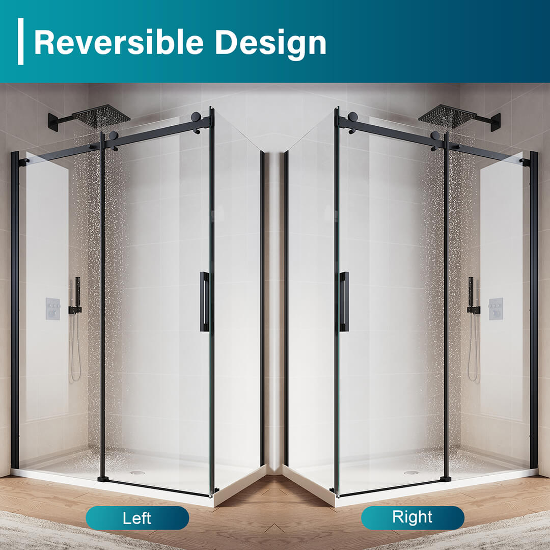 ELEGANT SHOWERS Frameless Sliding Shower Screens Luxury Bathroom Black - Elegant Showers AU