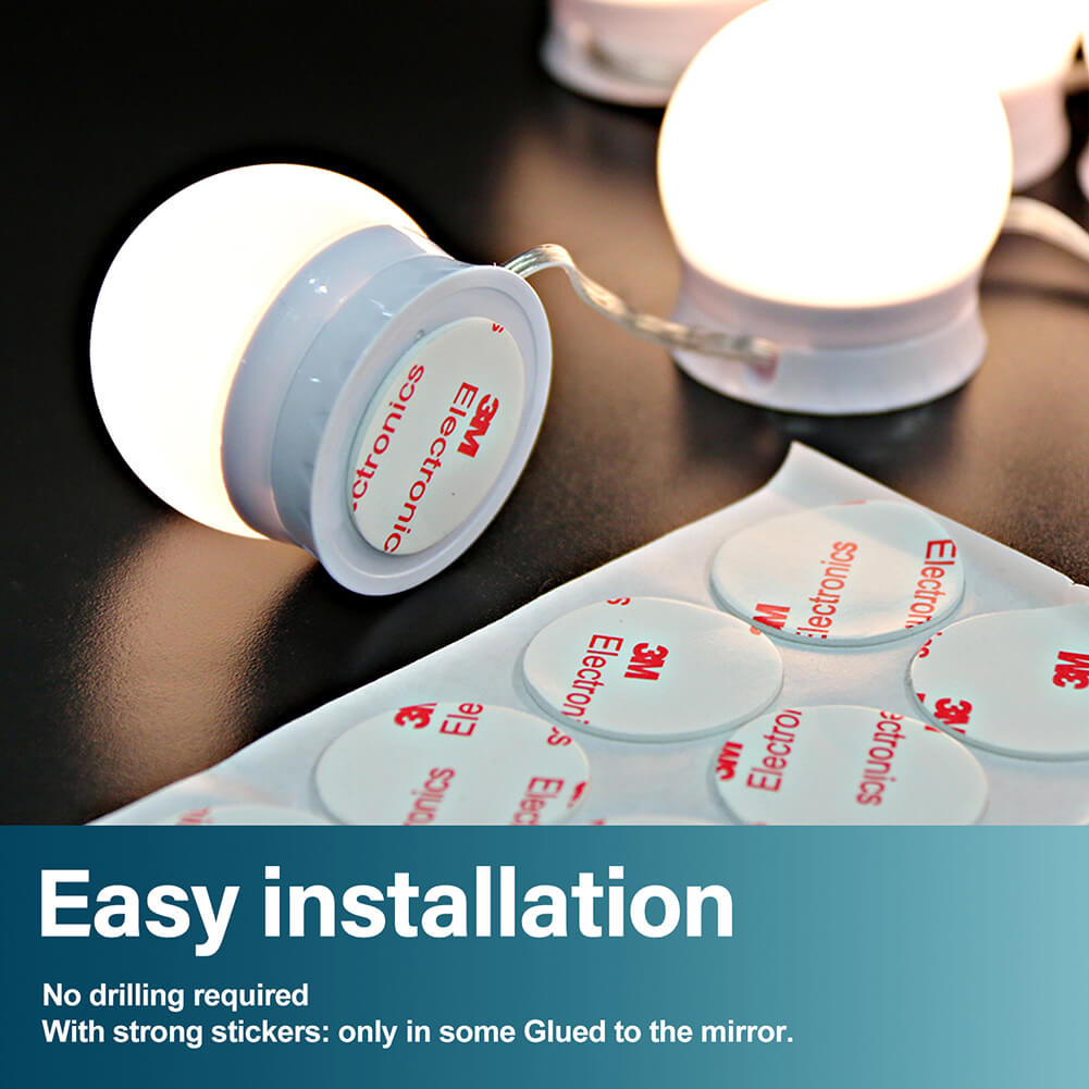 White Dressing Table Lighting Vanity Mirror Dresser Bedroom Furniture Makeup - Elegantshowers