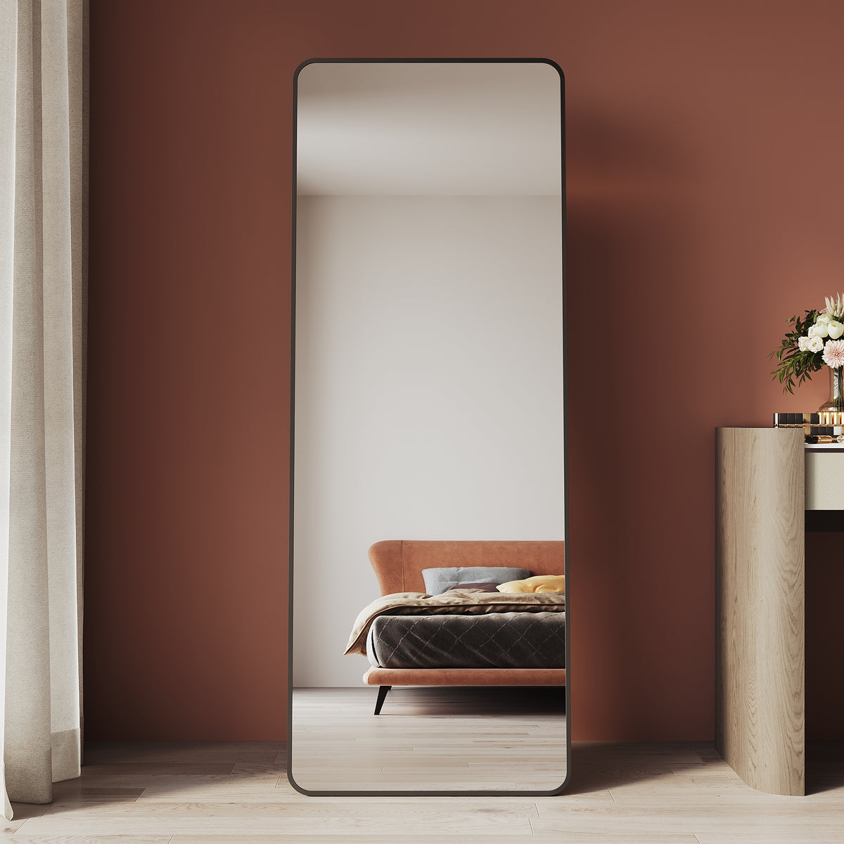 Makeup Mirror with Detachable Stand, No led Light, Wall-Mountable 1600x600x30mm