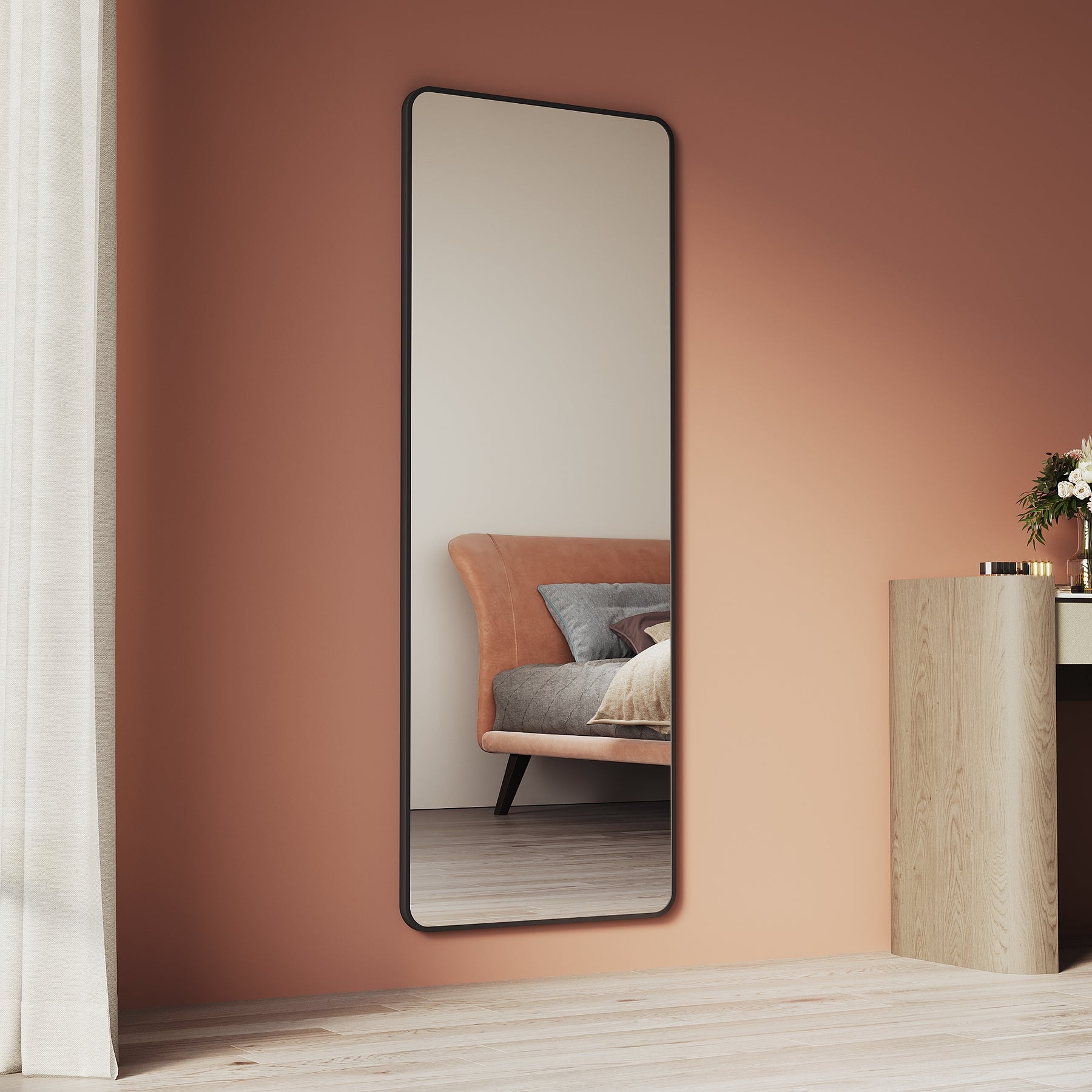 Makeup Mirror with Detachable Stand, No led Light, Wall-Mountable 1600x600x30mm