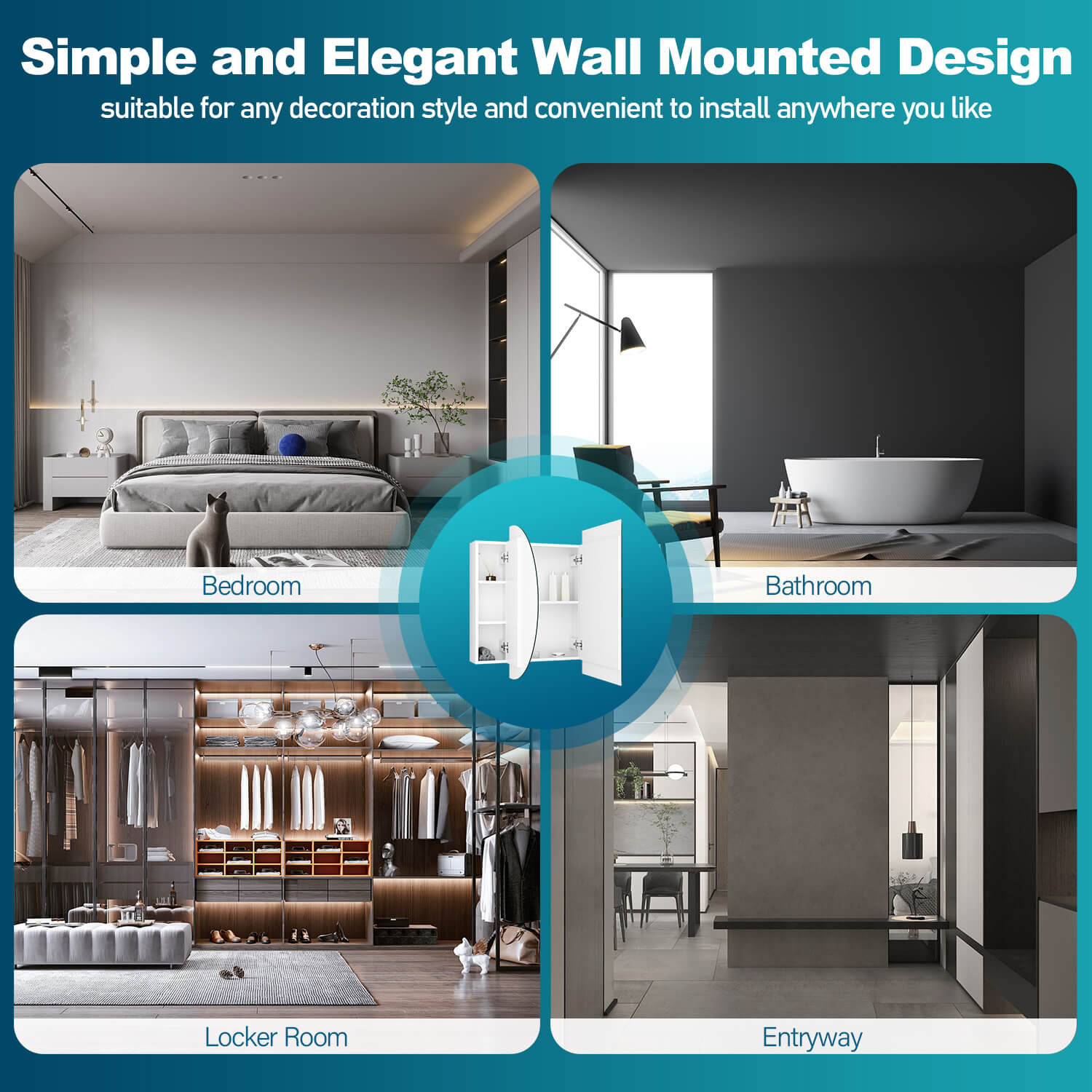 Oval Mirror Cabinet Medicine Shaving Bathroom Wall Hung or In-wall 1200x750mm - Elegantshowers