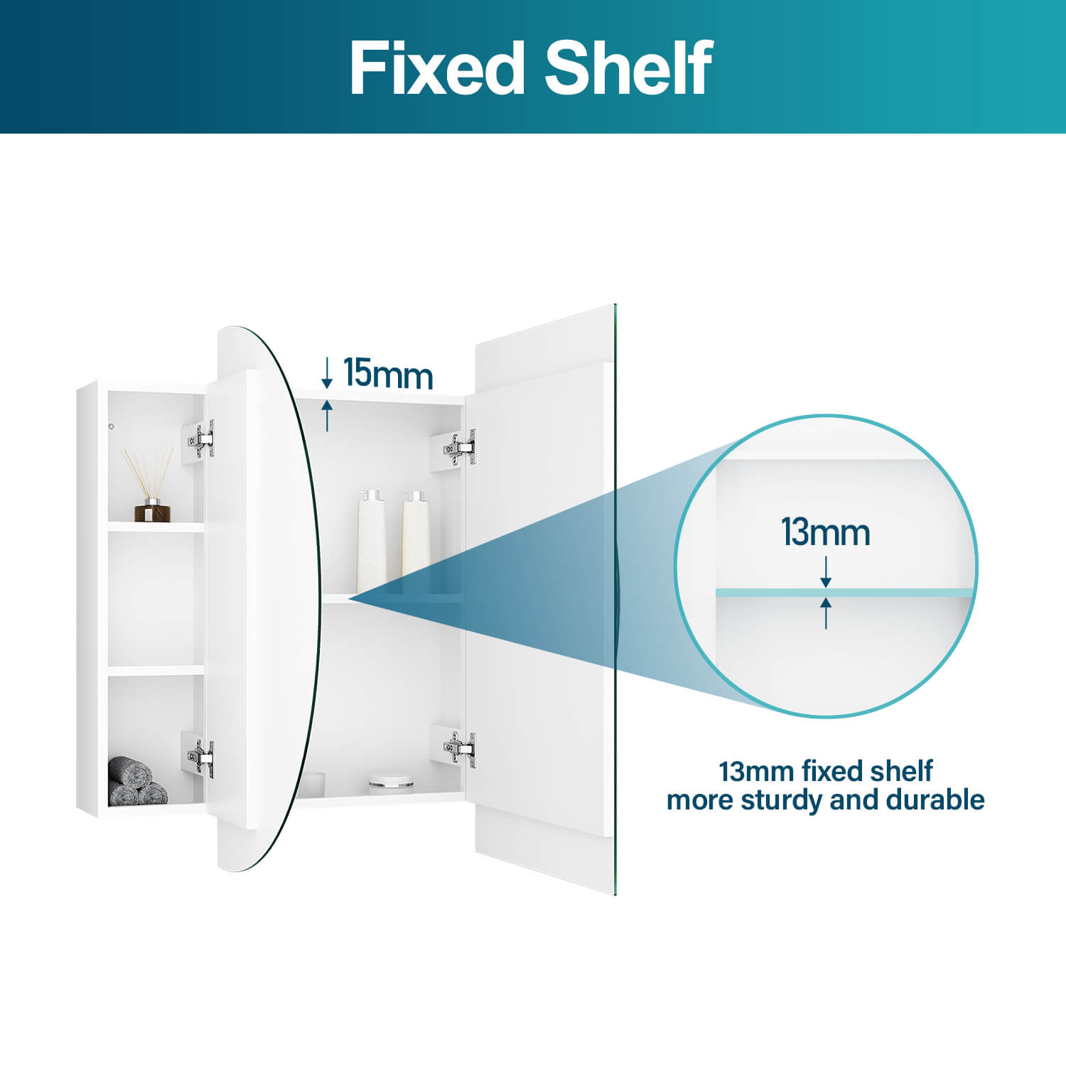 Oval Mirror Cabinet Medicine Shaving Bathroom Wall Hung or In-wall 1200x750mm - Elegantshowers