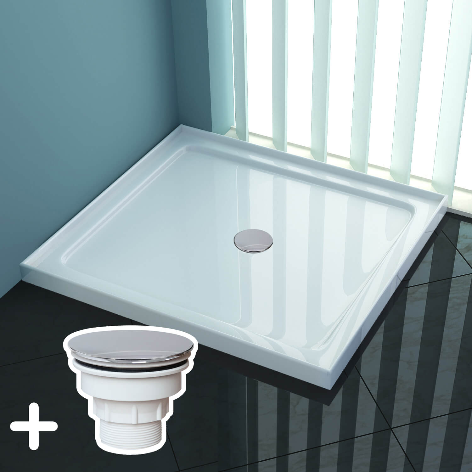 EGANT SHOWERS Rectangular Square Shower Screen Base Acrylic Firberglass Various Sizes