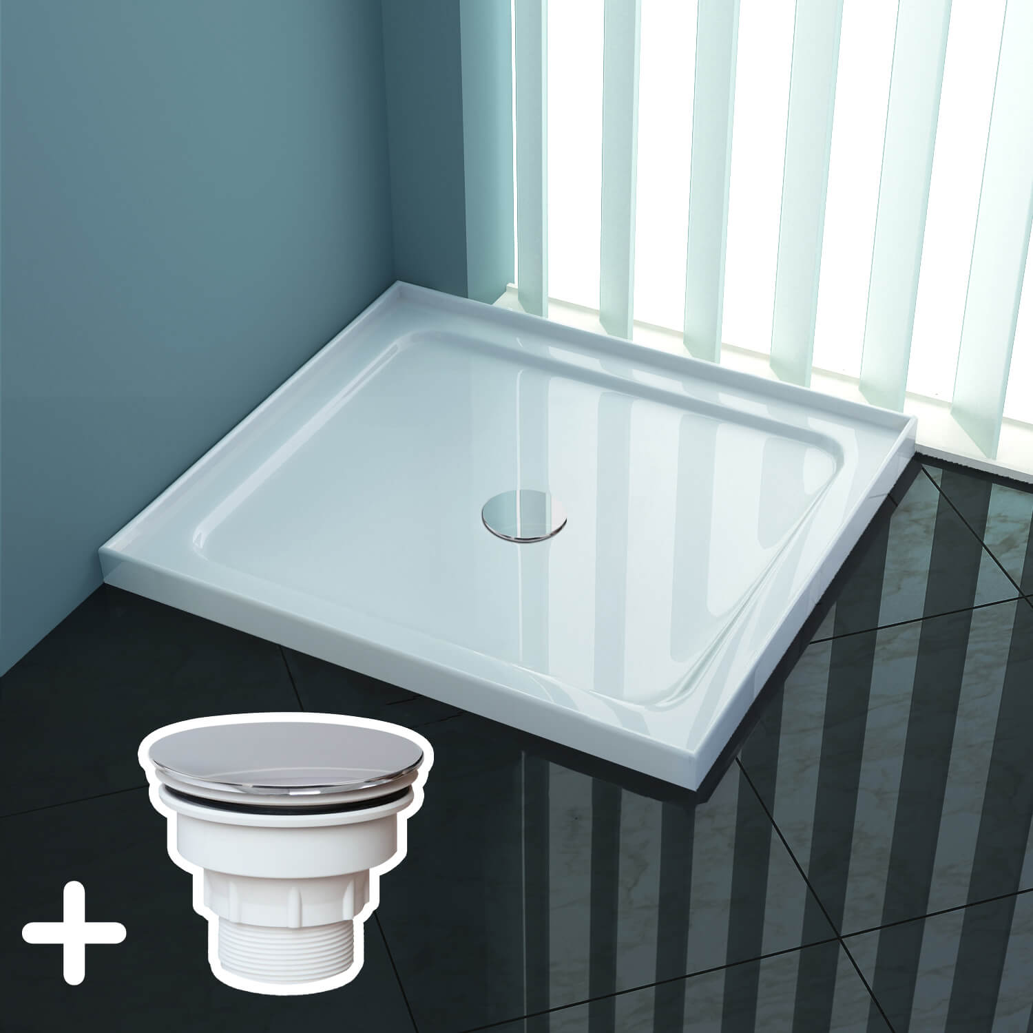 EGANT SHOWERS Rectangular Square Shower Screen Base Acrylic Firberglass Various Sizes