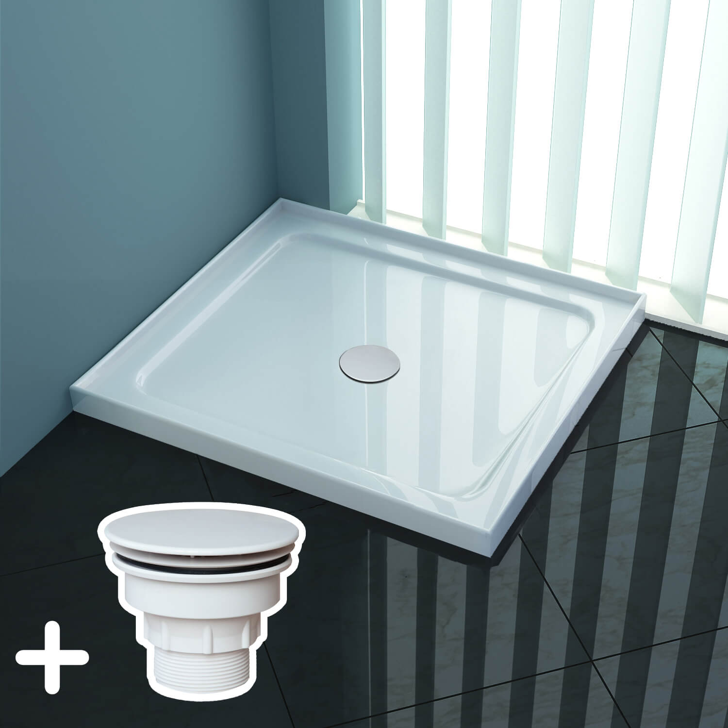 EGANT SHOWERS Rectangular Square Shower Screen Base Acrylic Firberglass Various Sizes