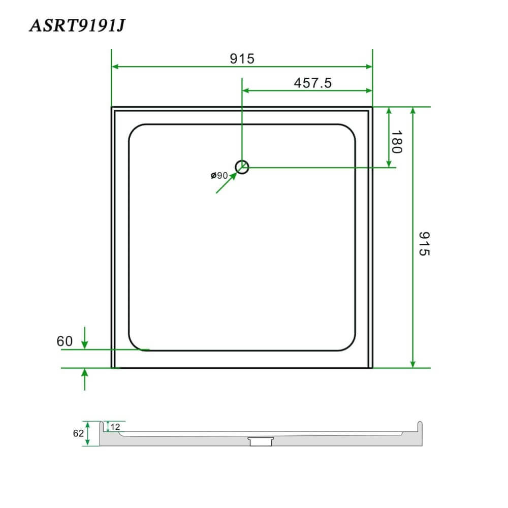 ELEGANT SHOWERS Rectangular Square Shower Screen Base Acrylic Various Sizes - Elegantshowers