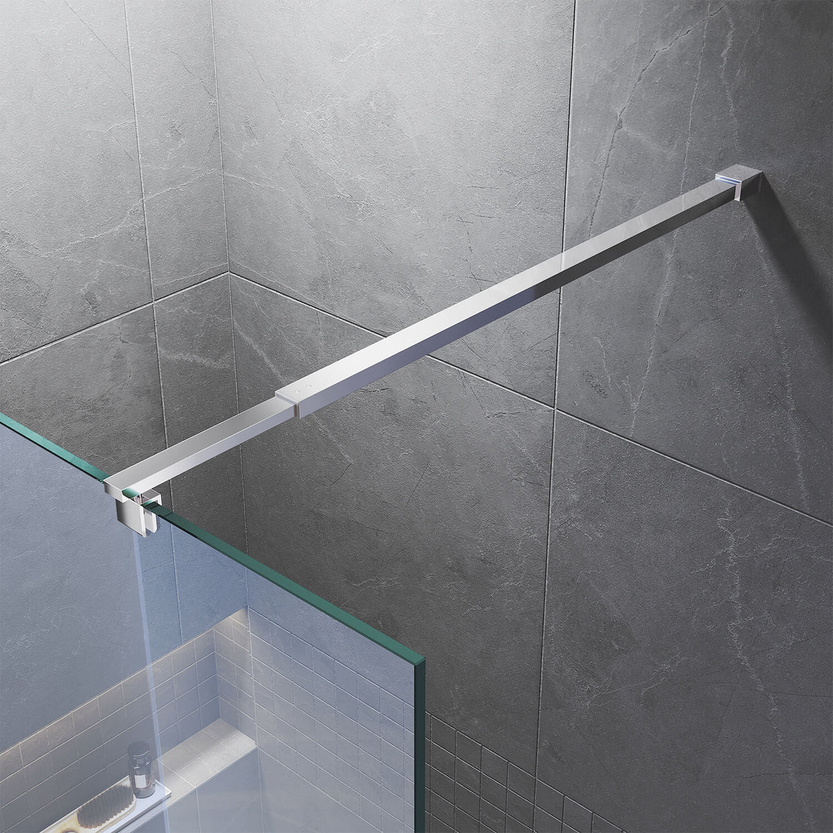 Adjustable length 700-1200mm Shower Screen Stainless Steel Support Bar Glass Panel Fixation - Elegant Showers AU