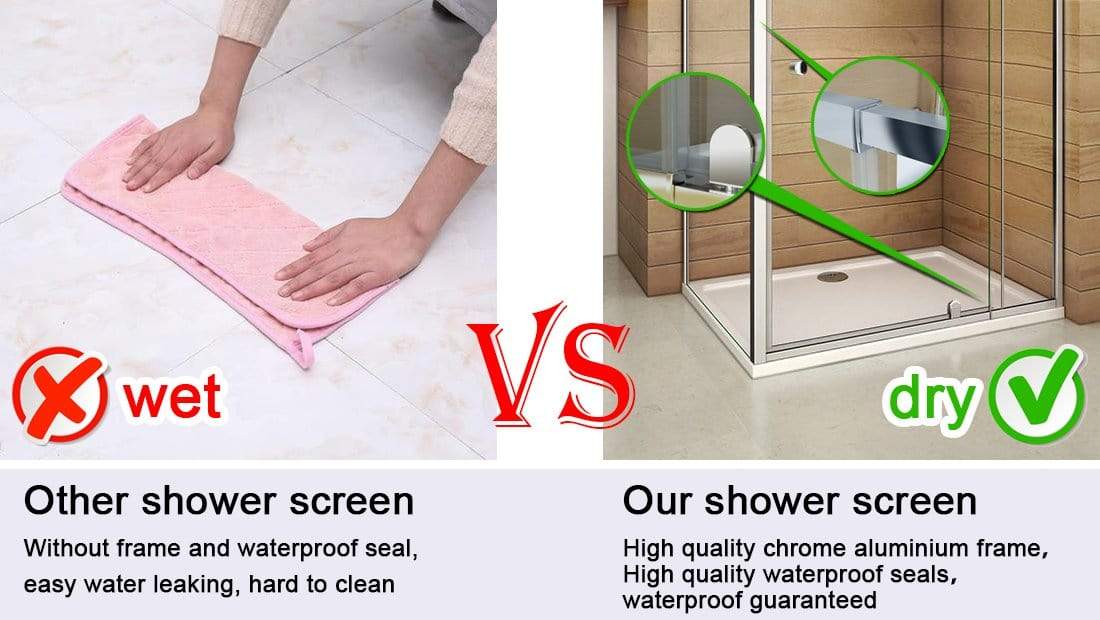 ELEGANT SHOWERS Semi-Frameless Shower Screen Pivot Door Adjustable - Elegantshowers