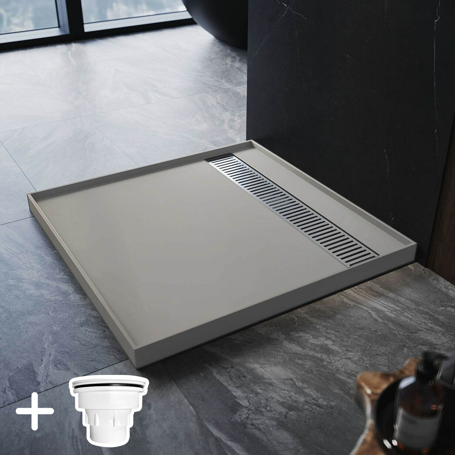 ELEGANT Rectangle Durable SMC Shower Base Gray - Elegantshowers