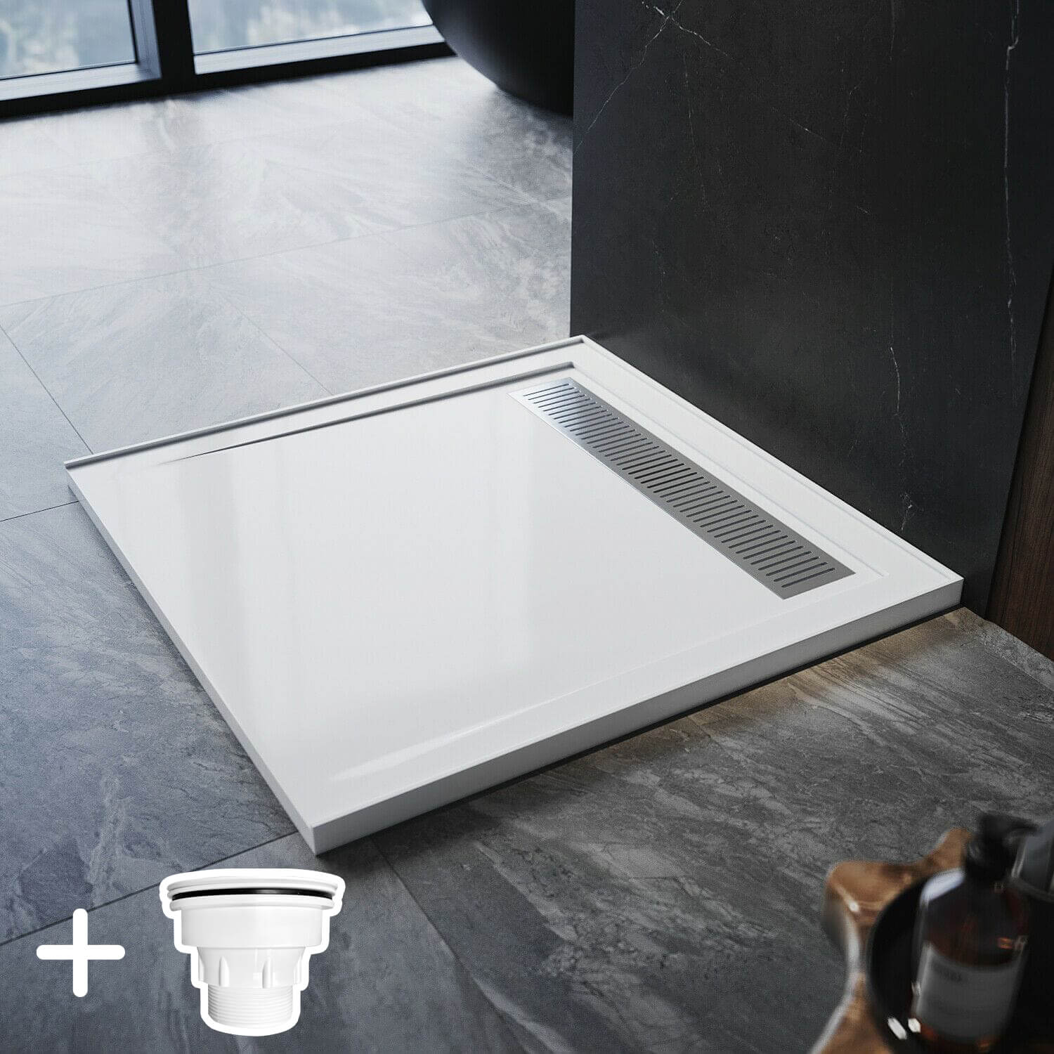 ELEGANT Rectangle Durable SMC Shower Base White - Elegantshowers