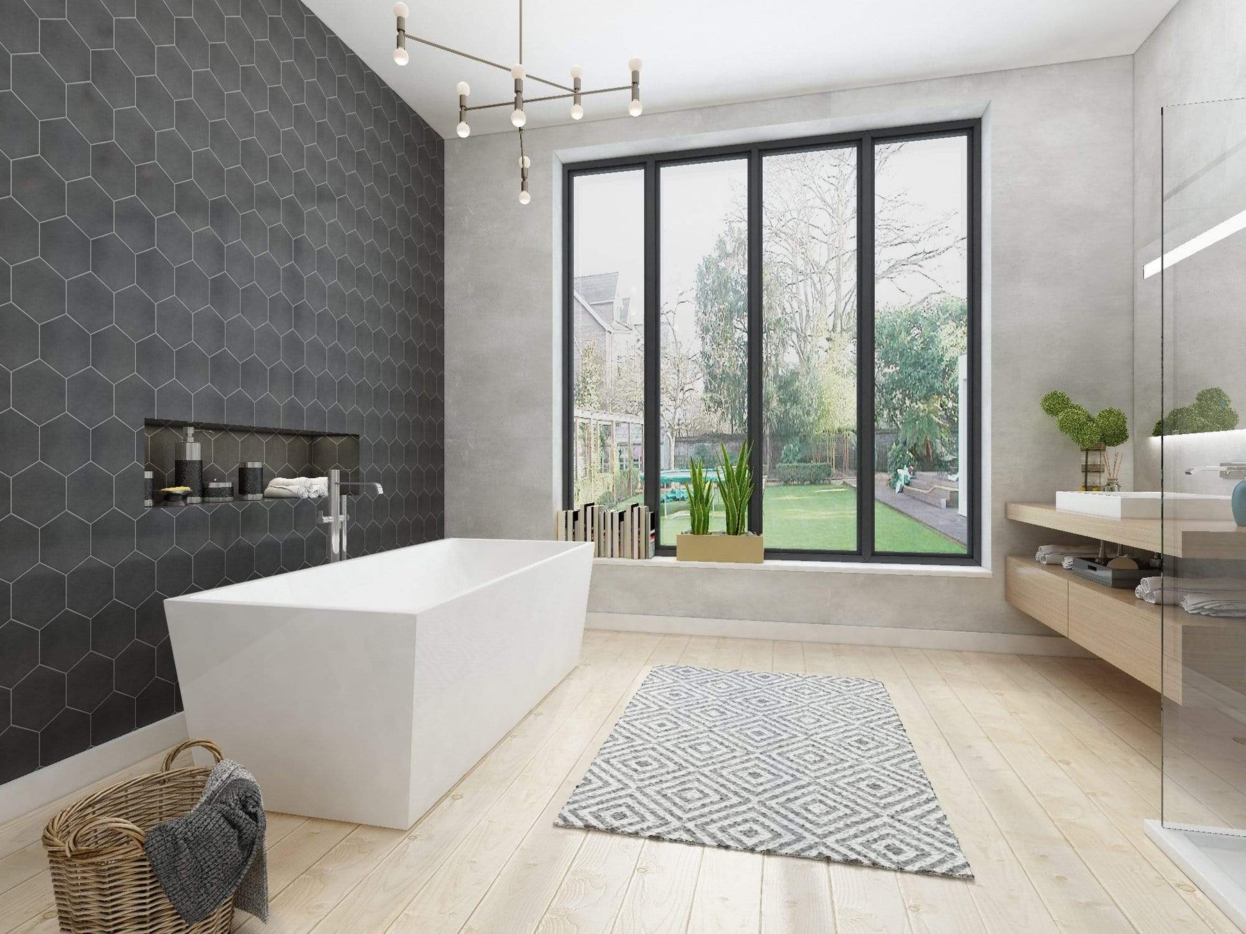 ELEGANT SHOWERS Bathroom Square Free Standing Bath Tub Acrylic-1500/1700x800x600mm - Elegantshowers