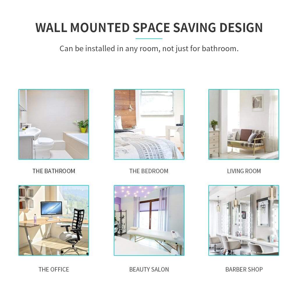ELEGANT SHOWERS Round Bathroom Mirror LED Lighted Touch Switch Wall mounted Antifog - Elegantshowers