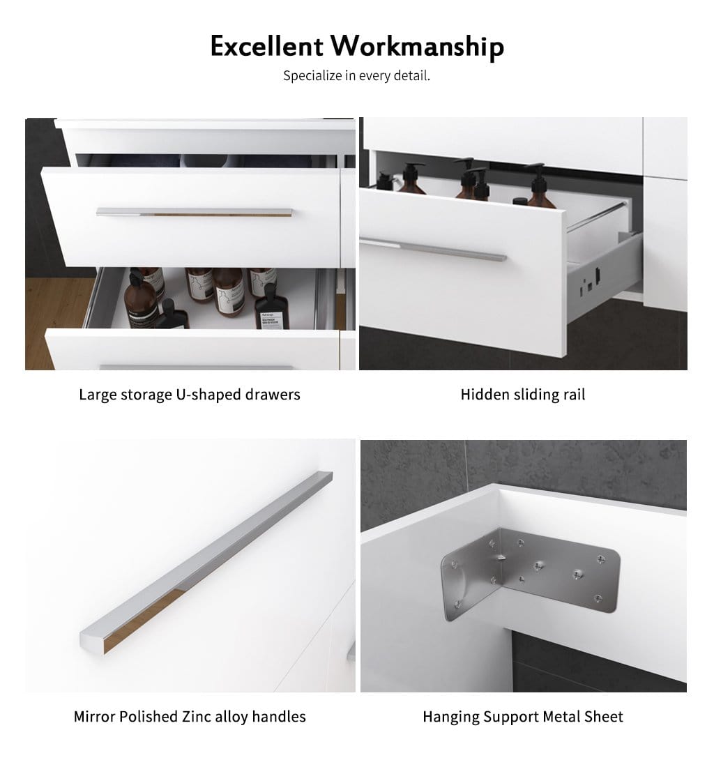 ELEGANT SHOWERS Bathroom Vanity Storage Cabinet Double Basin Sink 1205x465x498mm - Elegantshowers