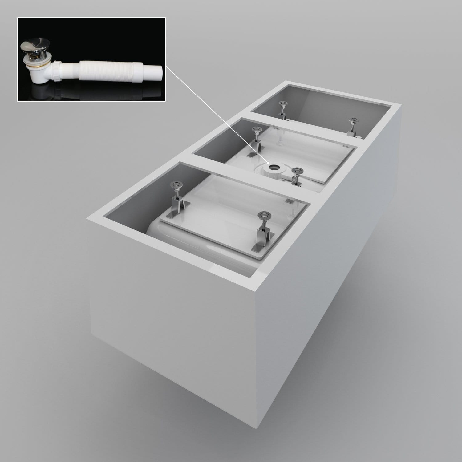 ELEGANT SHOWERS Bathroom Square Free Standing Bath Tub Acrylic-1500/1700x800x600mm - Elegantshowers