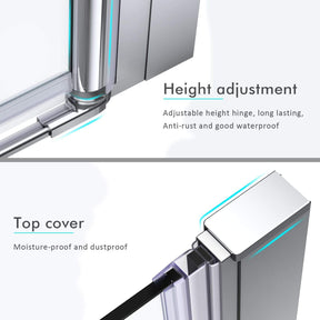 ELEGANT SHOWERS Frameless Bifold Pivot Shower Screen Door Adjustment Height - Elegantshowers