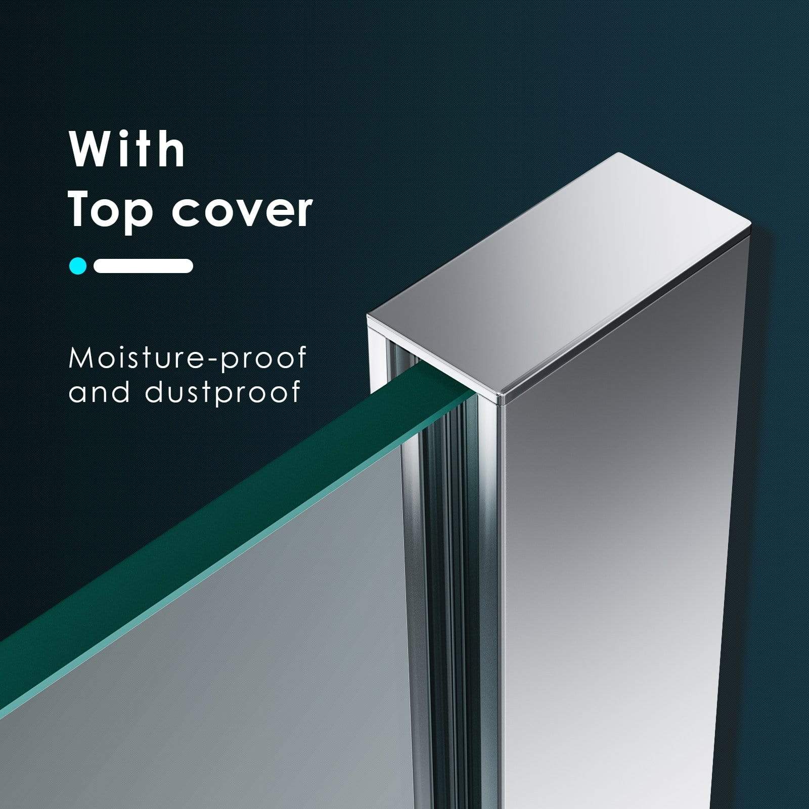 ELEGANT SHOWERS Walk In Shower Enclosure Frameless Glass With Top Cover- Elegantshowers