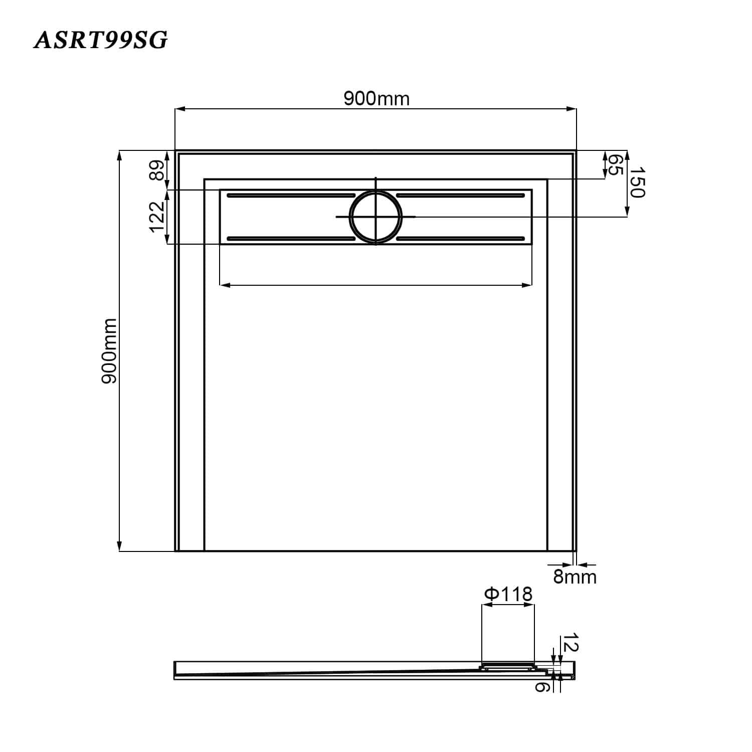 ELEGANT Rectangle Durable SMC Shower Base White - Elegantshowers