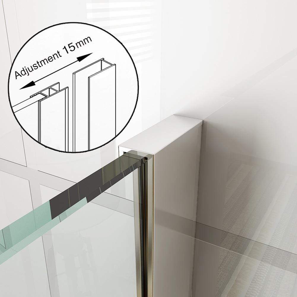 ELEGANT SHOWERS Walk In Shower Enclosure Frameless Glass Adjustment Width- Elegantshowers