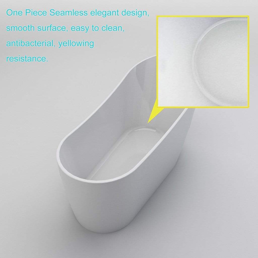 ELEGANT SHOWERS Bathroom Bath Tub Freestanding Acrylic-1500x600x800mm - Elegantshowers