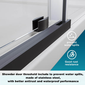 black frameless sliding shower door with 10mm glass dimensions detail 3