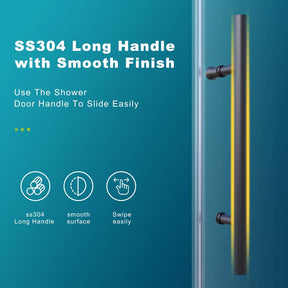 black frameless sliding shower door with 10mm glass dimensions detail 4