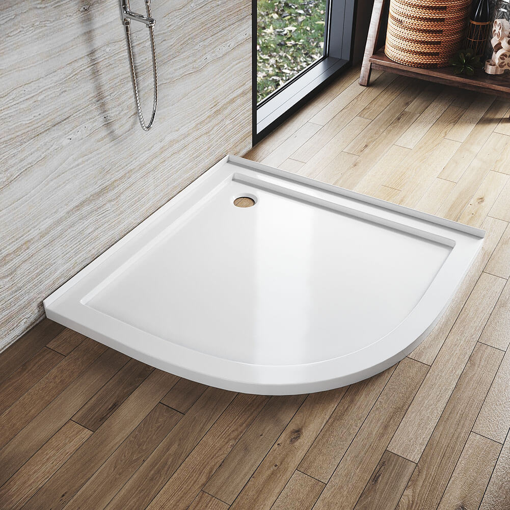 Shower Enclosure Base Tray Solid Curved Stone Resin - Elegantshowers
