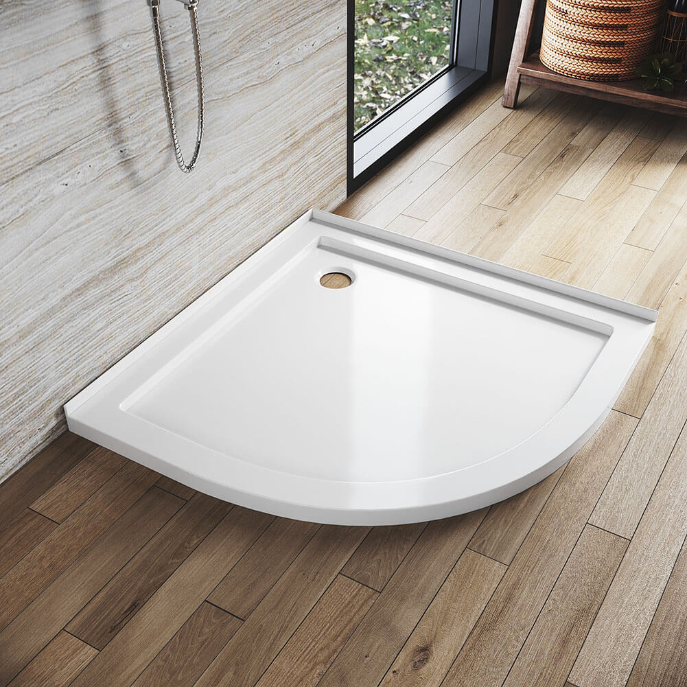 Shower Enclosure Base Tray Solid Curved Stone Resin - Elegantshowers
