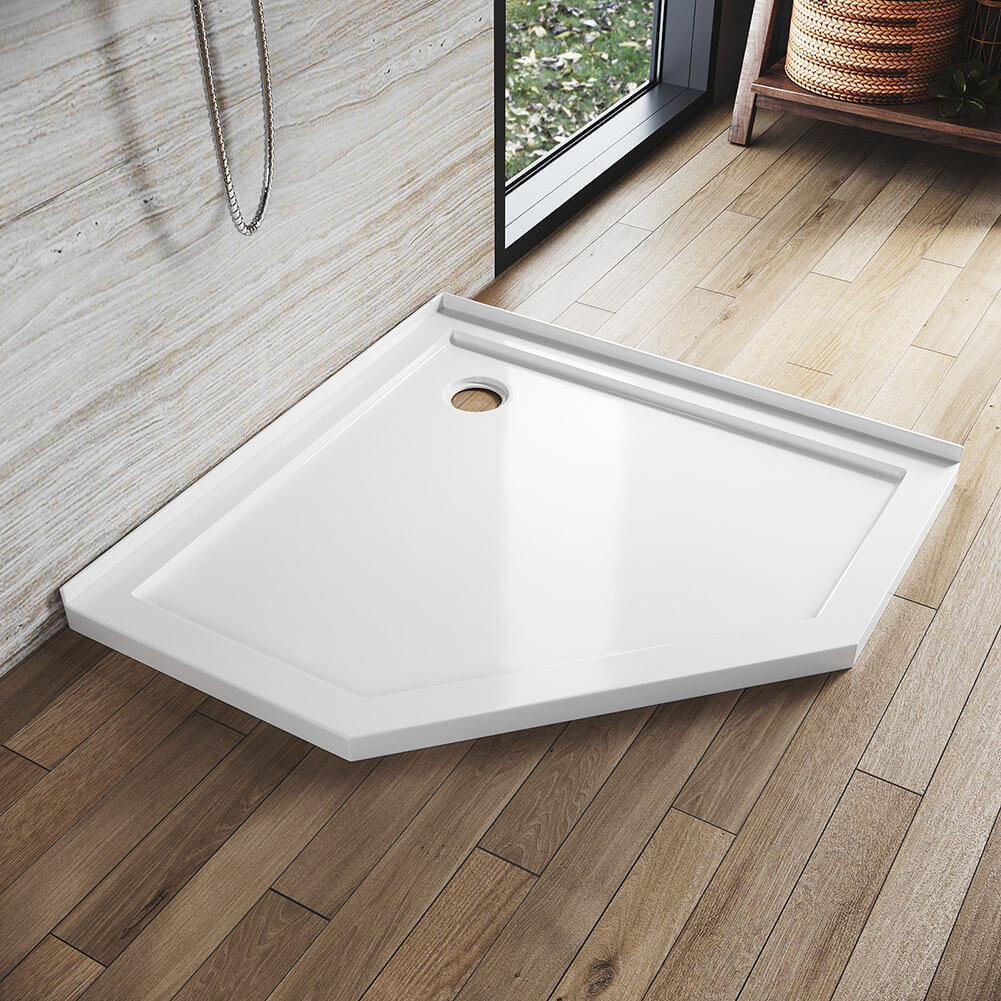 Diamond Solid Shower Base Stone Resin Shower Tray - Elegantshowers