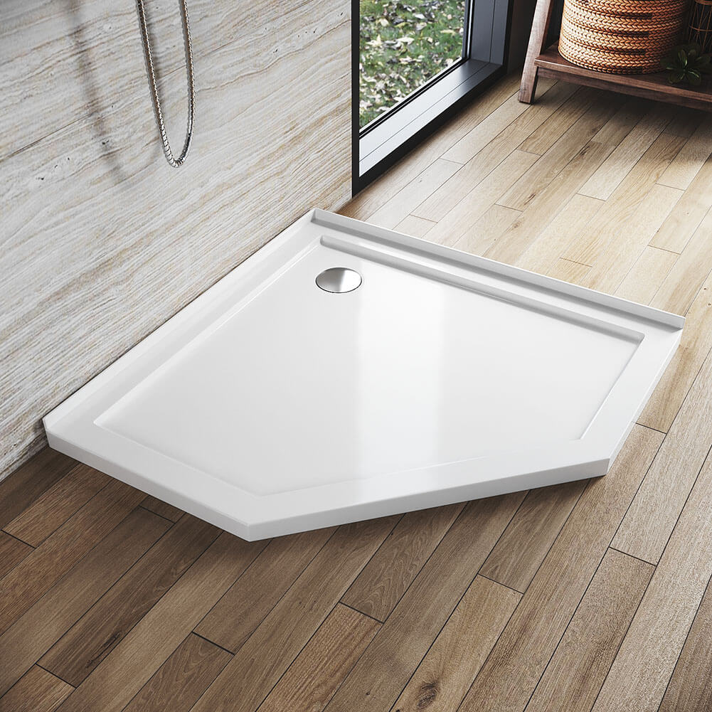 Diamond Solid Shower Base Stone Resin Shower Tray - Elegantshowers
