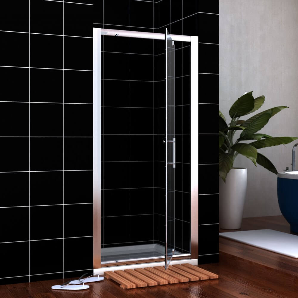Elegant Showers Framed Pivot Shower Screen Door Wall To Wall Fits - Elegantshowers