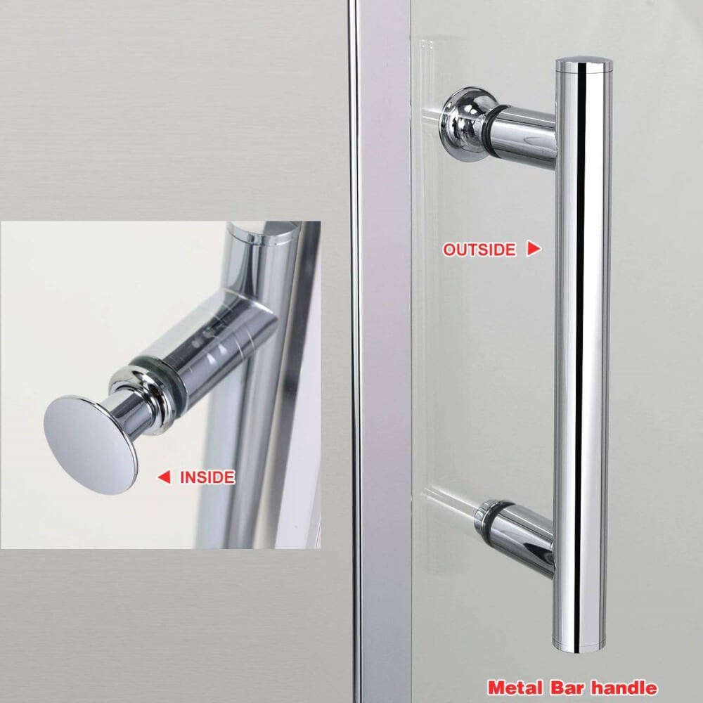 framed sliding shower door 6mm glass handle