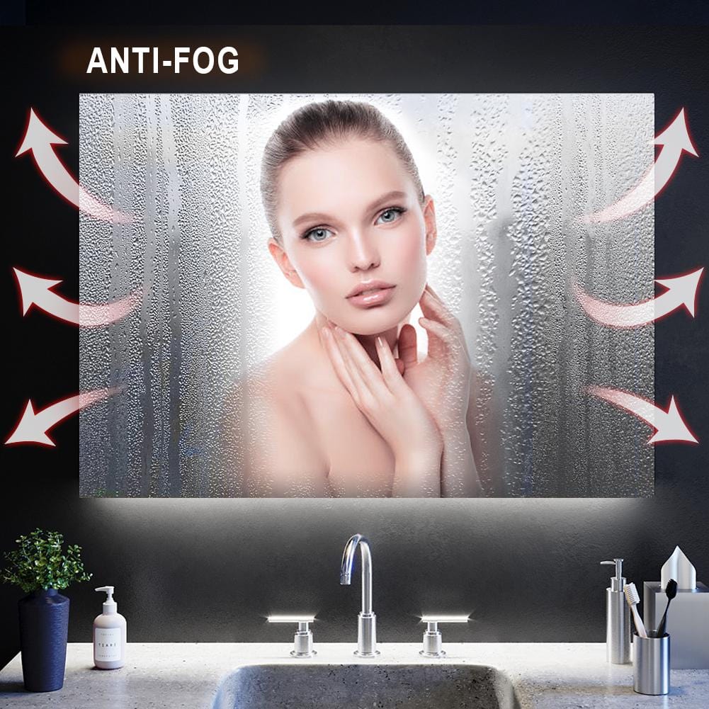 600x600mm Bathroom LED Round Mirror Touch Switch Anti Fogging Soft Yellow Light - Elegantshowers