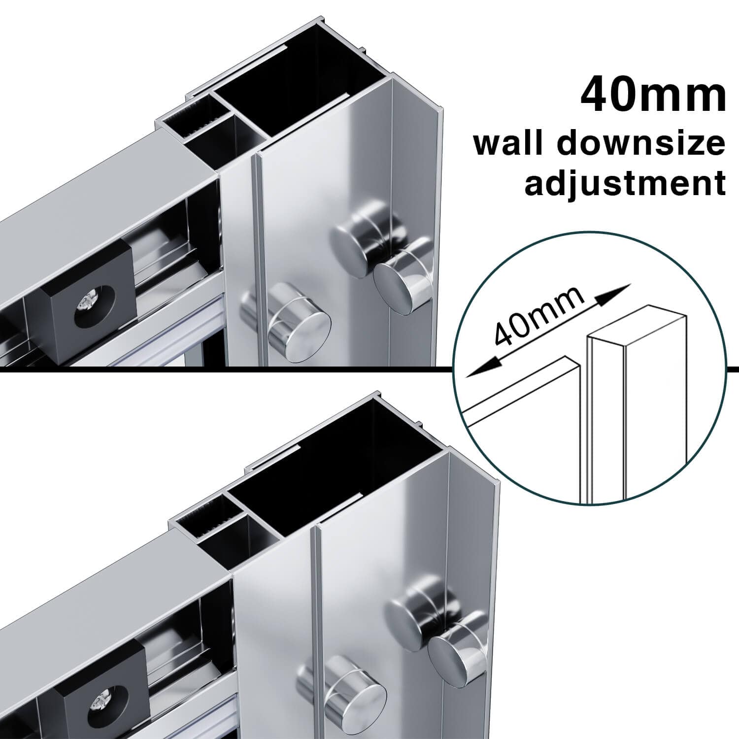 ELEGANT SHOWERS Sliver Frame Sliding Shower Door - Elegantshowers