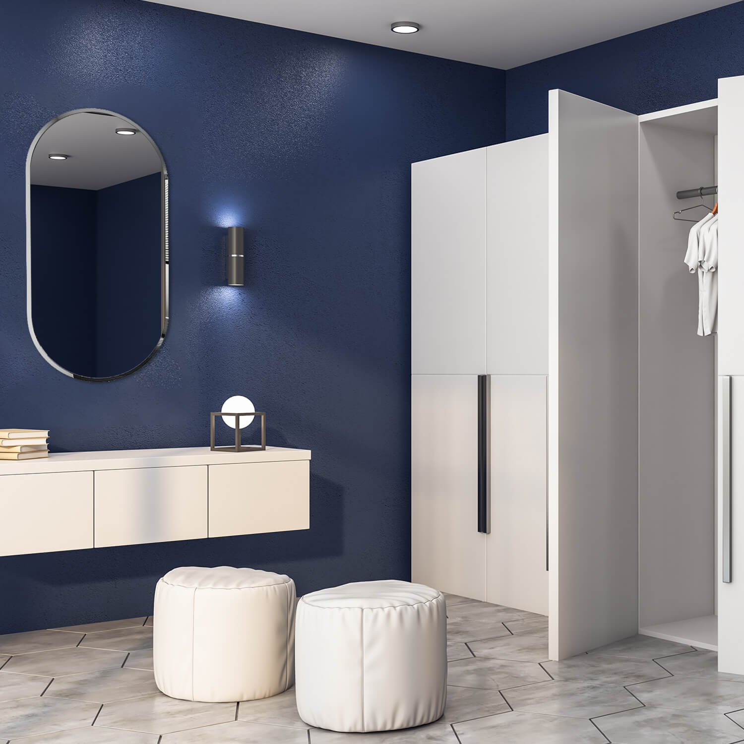 ELEGANT SHOWERS Anti-Fog Oval LED Illuminated Bathroom Mirror