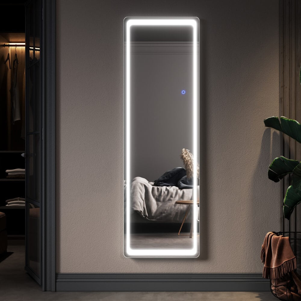 Elegant Dressing Mirror Standing Floor/Wall Mounted Hanging Round Corner 160x50cm - Elegantshowers