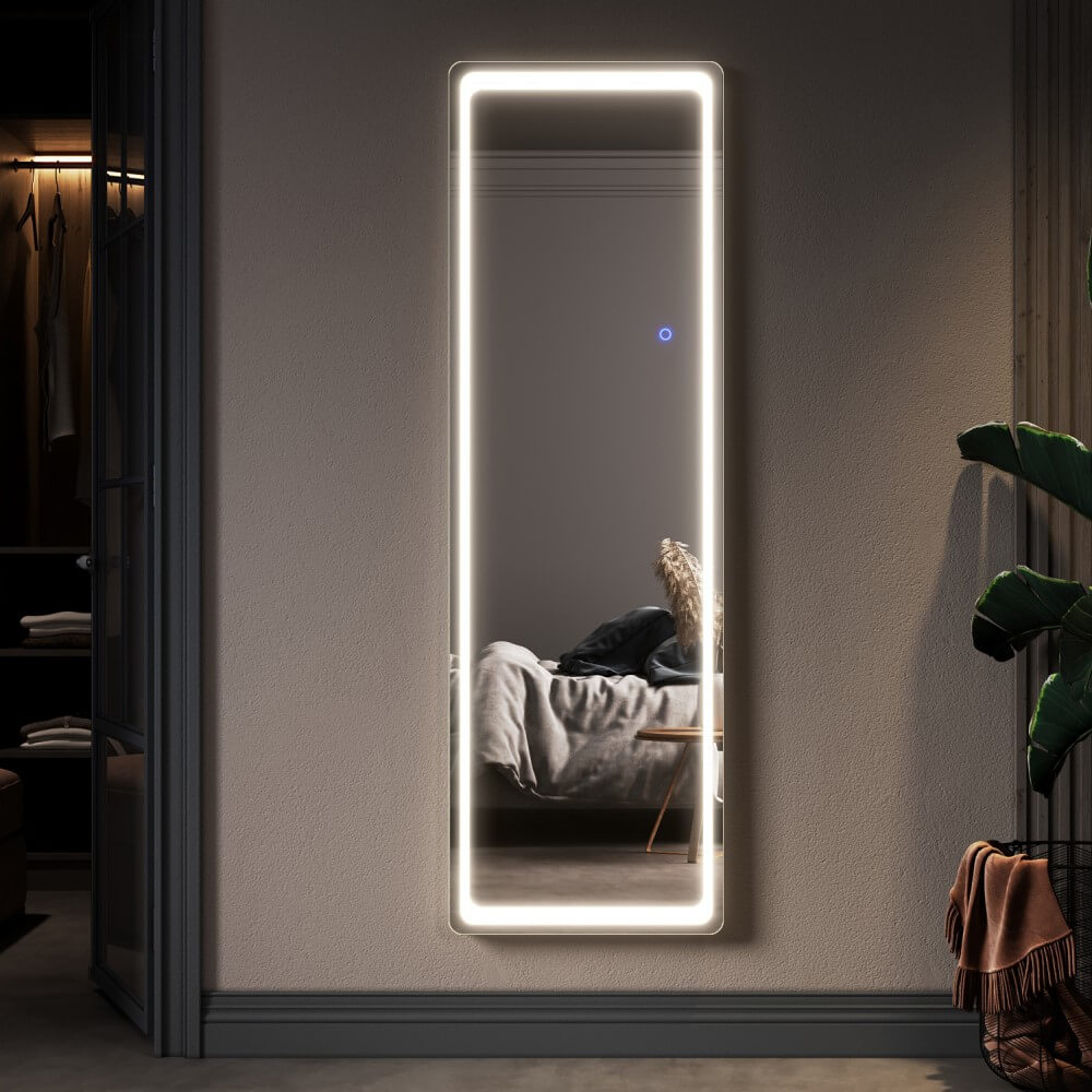 Elegant Dressing Mirror Standing Floor/Wall Mounted Hanging Round Corner 160x50cm - Elegantshowers