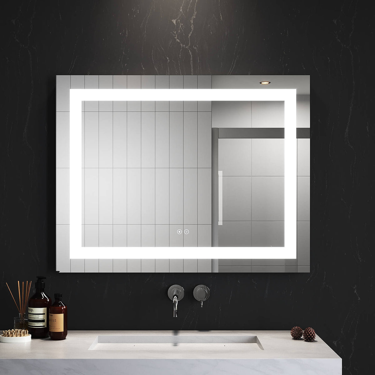 ELEGANT SHOWERS Anti-fog Bluetooth LED Illuminated Bathroom Mirror