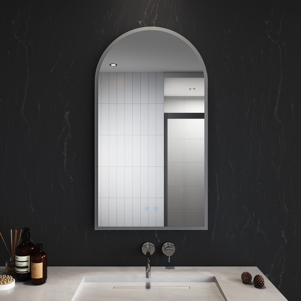 LED Mirror Bathroom Arch Vanity Mirror Light Dimmable Anti-Fog Wall Mounted - Elegantshowers