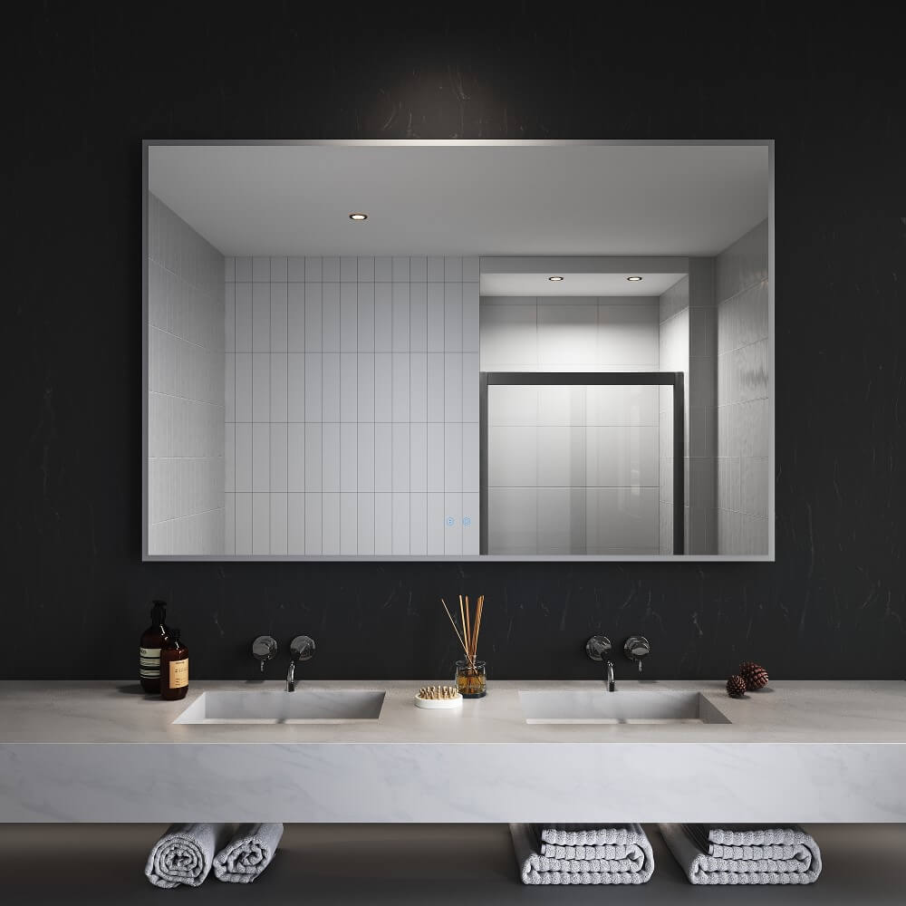 1500x1000mm Large Illuminated Led Bathroom Mirror Smart Touch Vanity Mirrors - Elegantshowers