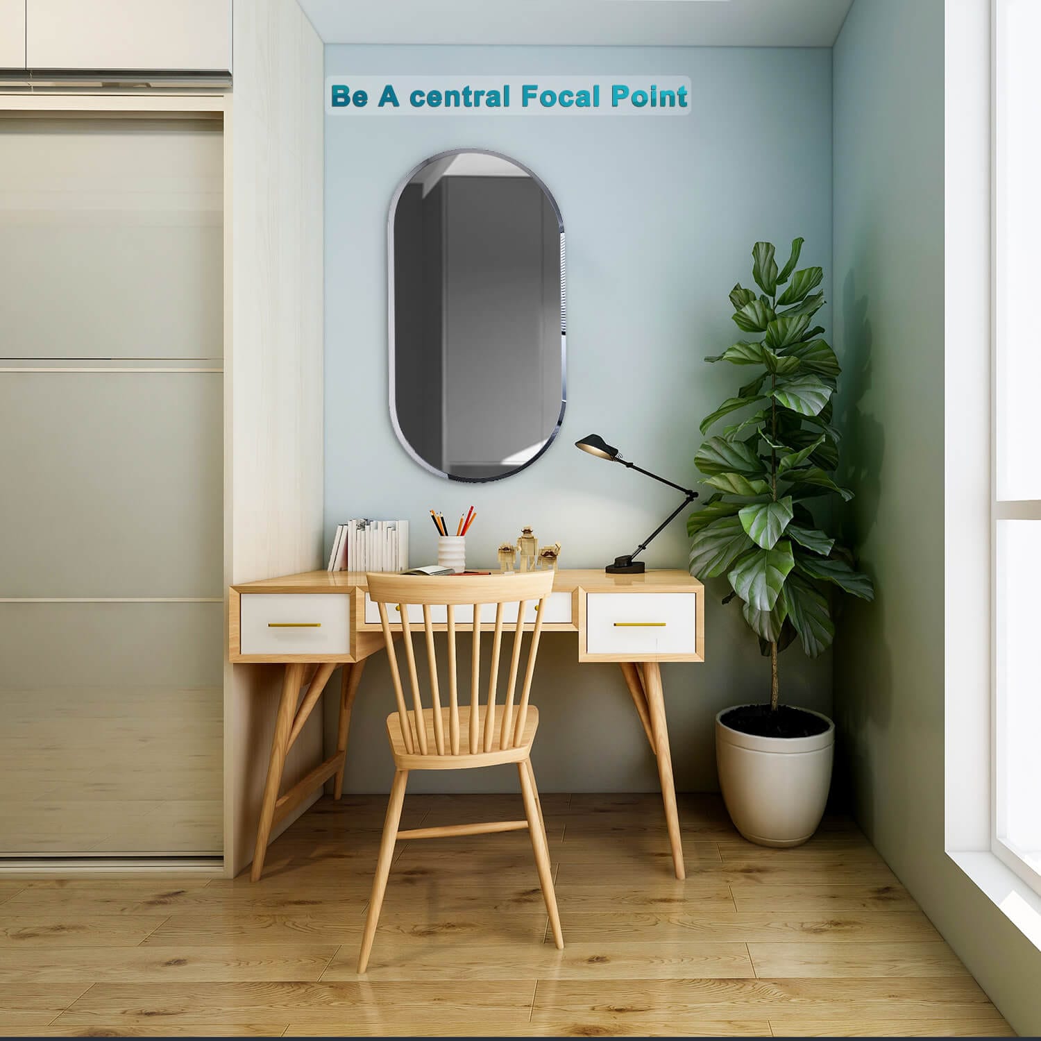 ELEGANT SHOWERS Anti-Fog Oval LED Illuminated Bathroom Mirror